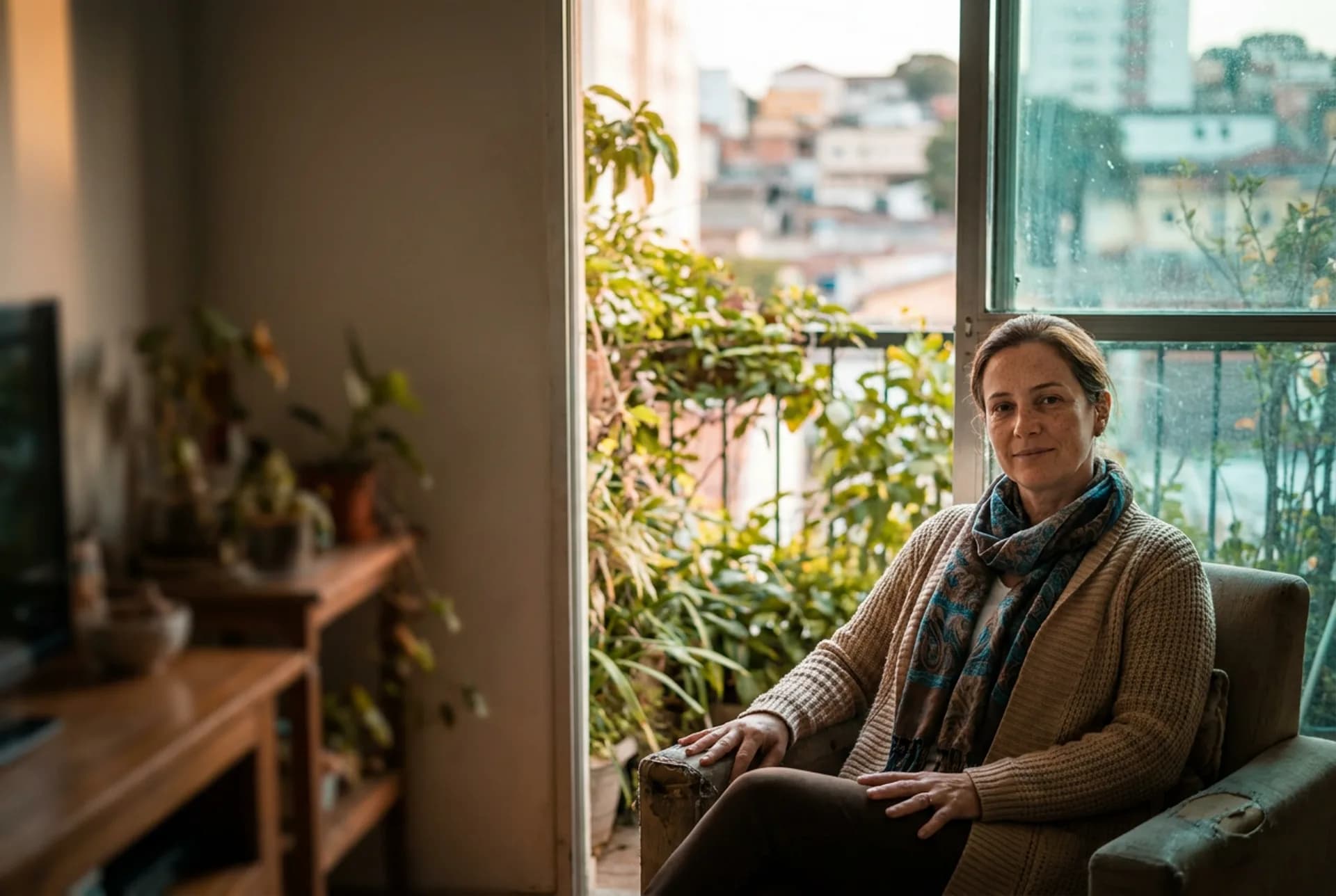 Mulher junto à janela com luz suave — dignidade no corpo que mudou